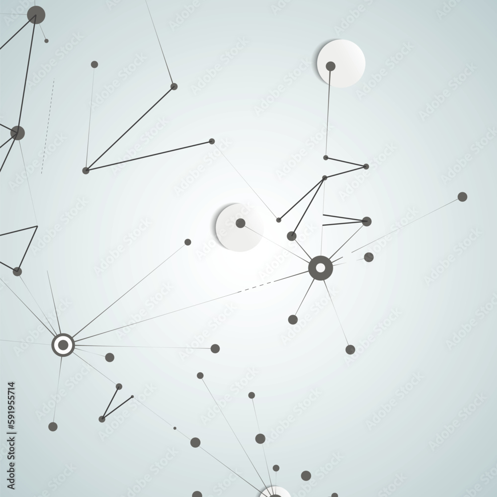 Fototapete vector connect lines and dots. plexus background. banner template for technology