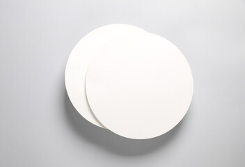 Two White empty circles on gray background