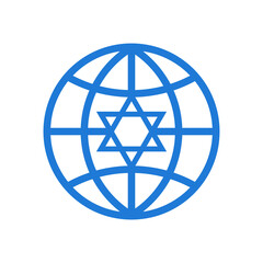 Vector illustration of the Jewish Star of David symbol combined with decorative design elements.