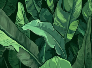 Naklejka na ściany i meble Tropical Palm Leaves Background. Illustration AI Generative.
