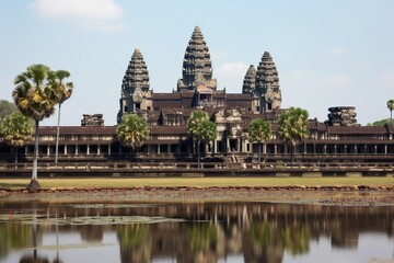 Fototapeta na wymiar The Angkor Wat temple complex in Cambodia , generative artificial intelligence 
