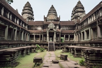 Obraz premium The Angkor Wat temple complex in Cambodia , generative artificial intelligence 