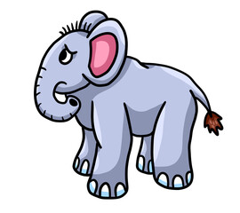 Stylized Adorable Sad Elephant