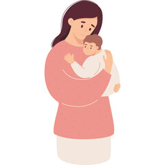 Happy mother with newborn