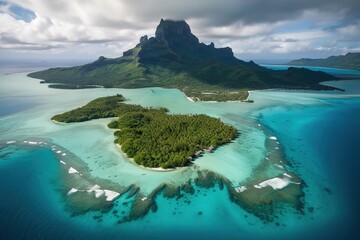 The Bora Bora island in French Polynesia, generative artificial intelligence
