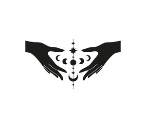 Hand drawn witch hands.