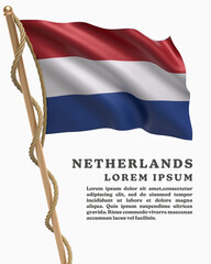 White Backround Flag Of NETHERLANDS