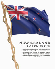 White Backround Flag Of NEW ZEALAND