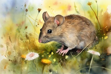 mouse in the grass. generative ai