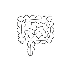 Doodle outline intestines icon.