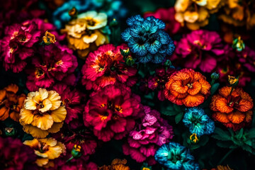 neon psychedelic flower background, created with generative ai