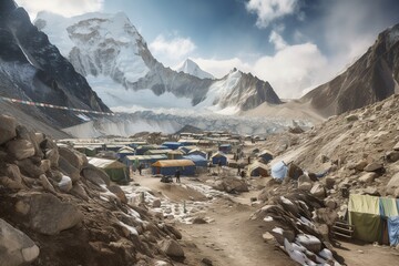 The Mount Everest Base Camp in Nepal , generative artificial intelligence
