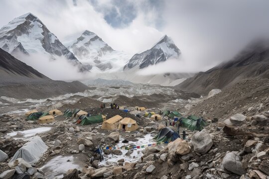 The Mount Everest Base Camp in Nepal , generative artificial intelligence
