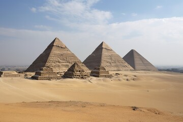 Fototapeta na wymiar The Pyramids of Giza in Egypt , generative artificial intelligence 