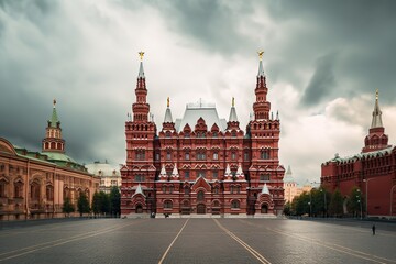 Fototapeta na wymiar The Red Square in Moscow Russia , generative artificial intelligence 