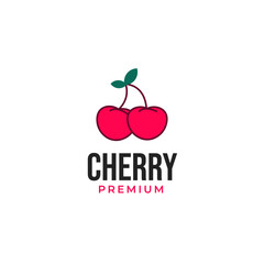 Vector cherry logo design concept illustration idea
