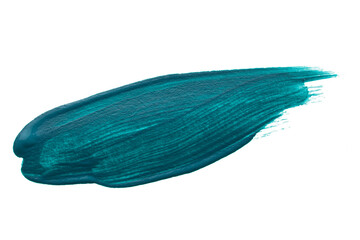 Acrylic paint brush track blank art isolated on the white background