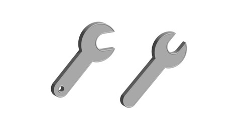 3d screwdriver, hammer and wrench vector icon
