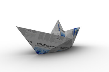 Newspaper boat made of paper