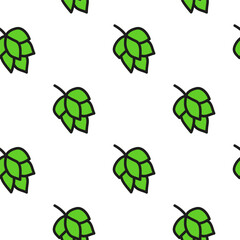 Seamless pattern with doodle hops.
