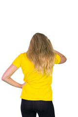 Football fan in yellow tshirt