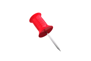Wandcirkels aluminium Close-up of red pushpin © vectorfusionart