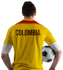 Colombia football player holding ball