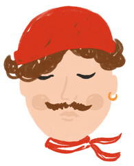 Character face drawn style cute love peace valentine day illustration