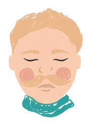 Character face drawn style cute love peace valentine day illustration