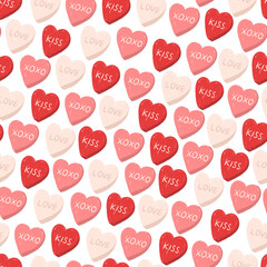 Cute love peace valentine day  seamless pattern