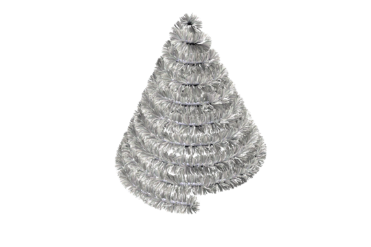 Christmas tree shape in tinsel