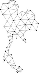 polygonal thailand map.
