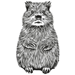 Realistic beaver vector, hand drawn animal illustration beavers © Сергей Тарасюк