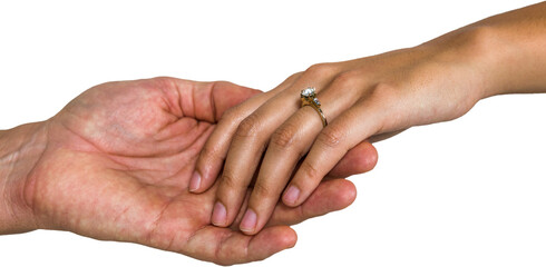 Close-up of couple holding hands - Powered by Adobe