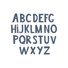 Alphabet, handprint, letters, calligraphy, lettering. Ideal for children's design posters, cards