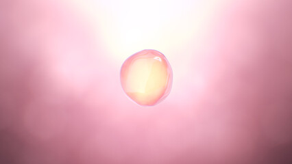 3d pink molecule bubble float in the middle scene on beauty pink background.