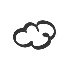 cloud hand drawn icon on white background