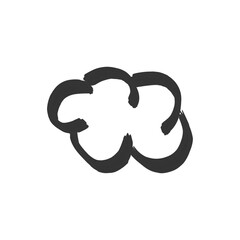 cloud hand drawn icon on white background
