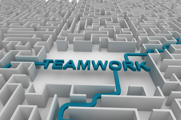 Digital composite image of text with maze