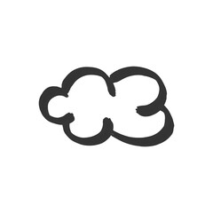 cloud hand drawn icon on white background
