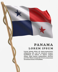 White Backround Flag Of PANAMA