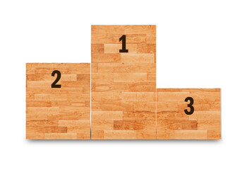 Winners podium on white background