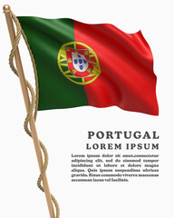 White Backround Flag Of PORTUGAL