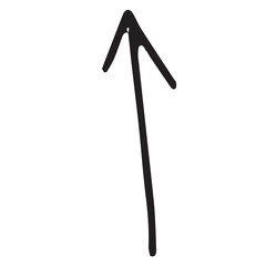 Upward arrow over white background