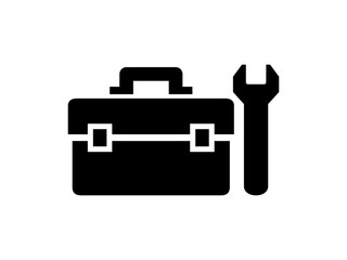 Toolbox with Wrench Tool Vector Icon