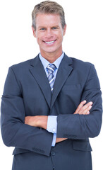 Smiling businessman with arms crossed