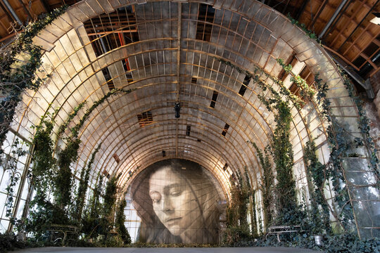 MELBOURNE, AUSTRALIA - MARCH 09 2023: Visitors admire 'The Ballroom' designed by the Melbourne-based artist Rone is an exploring the synergetic relationship between beauty and decay