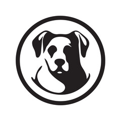 Simple Dog Veterinarian Clinic or Vet Shop Icon. Black Minimalist Simbol Illustration.