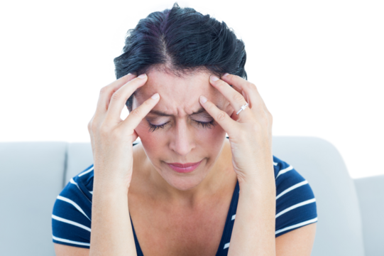Close up of woman having migraine