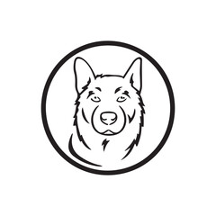 Simple Dog Veterinarian Clinic or Vet Shop Icon. Black Minimalist Simbol Illustration.